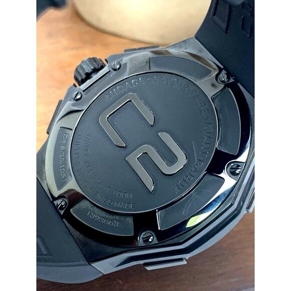 Concord Men's Watch C2 Swiss Automatic Chronograph Black Dial Rubber Ban… - Picture 6 of 12